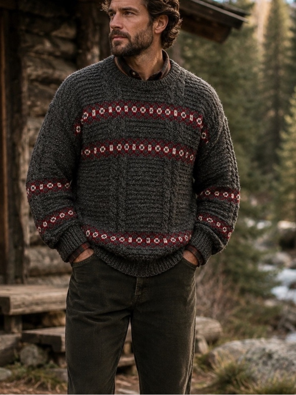 Vintage London Fog Men’s XL Alpaca Blend Cable Knit Sweater Made in USA - Picture 1 of 6